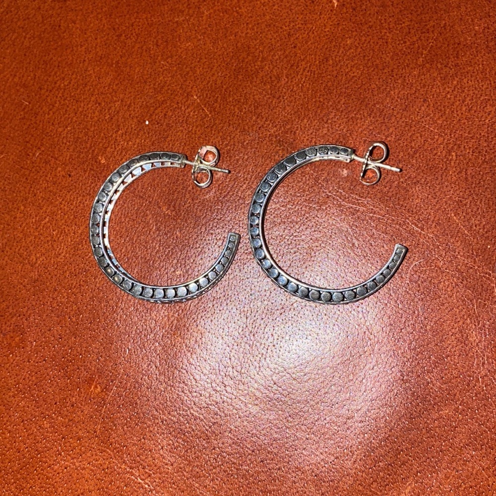 John Hardy dot silver earrings.